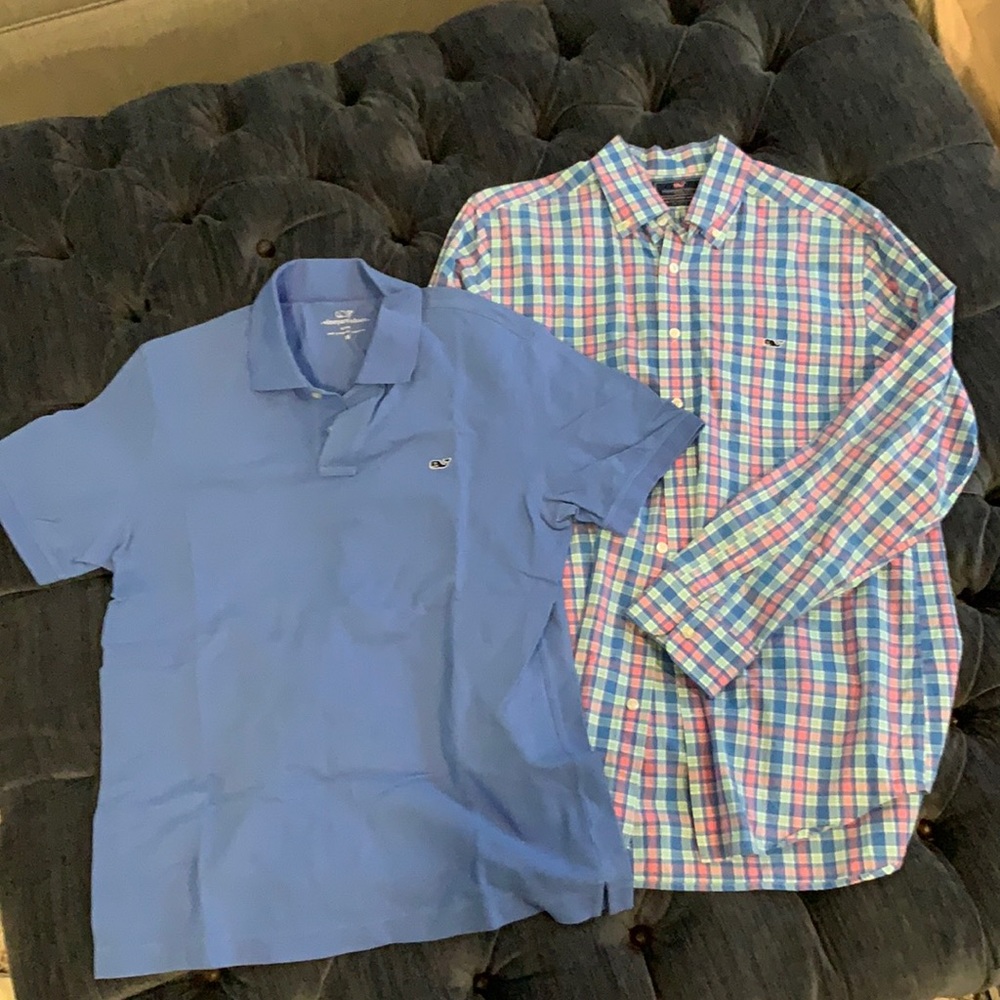 Like New vineyard vines slim fit polo and slim fit Tucker shirt.